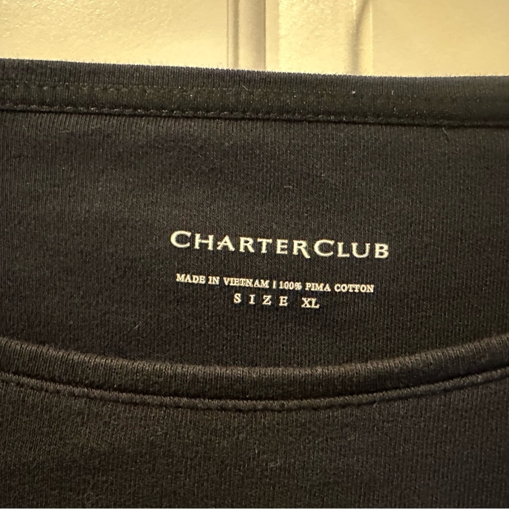 Charter Club 2 Pack Tee Bundle Women's Pima Cotton Black - Picture 3 of 4